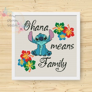 Stitch Art Print Lilo and Stitch Poster Ohana Means Family