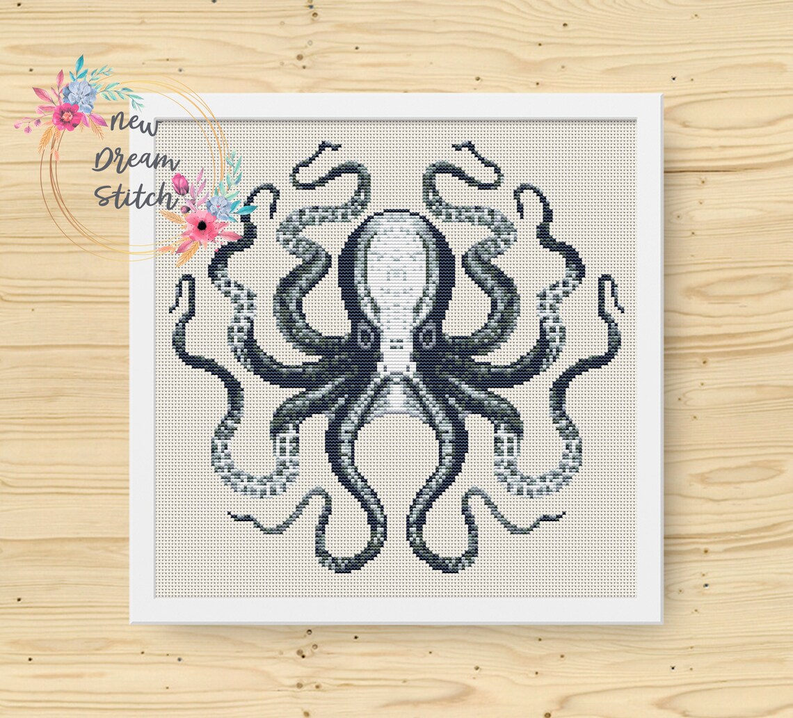 Octopus Cross Stitch Pattern Sea Animals Cross Stitch Etsy