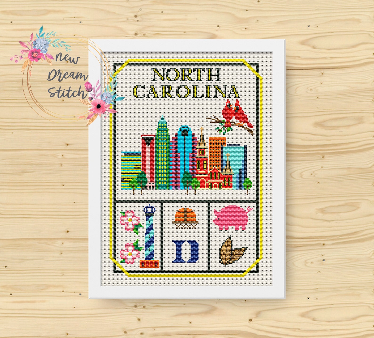 North Carolina Cross Stitch Pattern Little City Cross Stitch Etsy