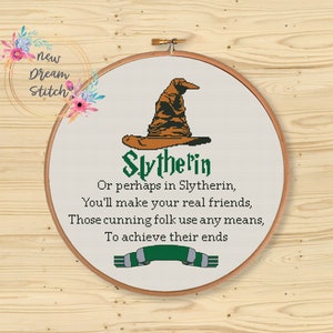 S Hat Cross Stitch Pattern, Wizard cross stitch pattern, Wizarding world cross stitch pattern, Magic school cross stitch, #019