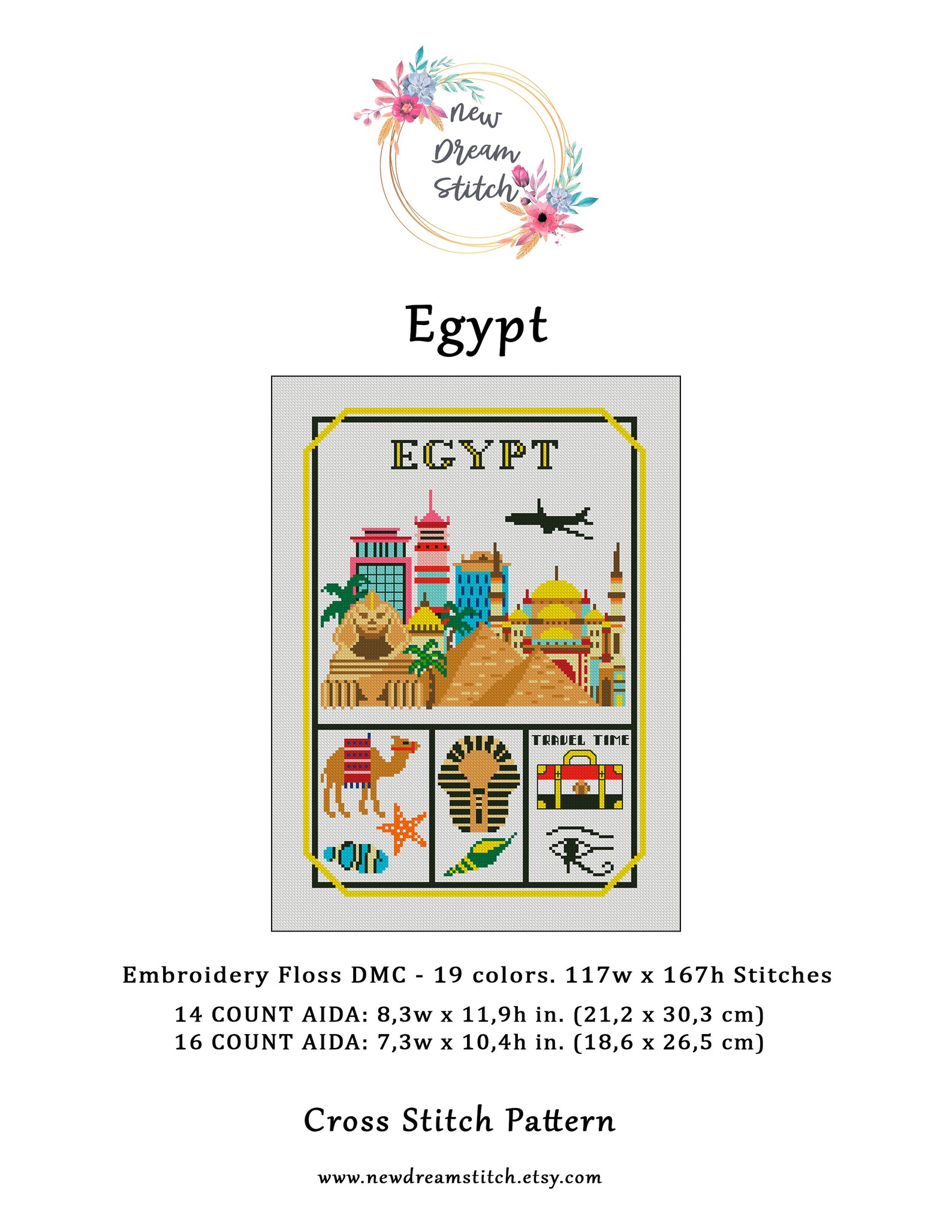 Egypt Cross Stitch Pattern Little City Cross Stitch Pattern Etsy