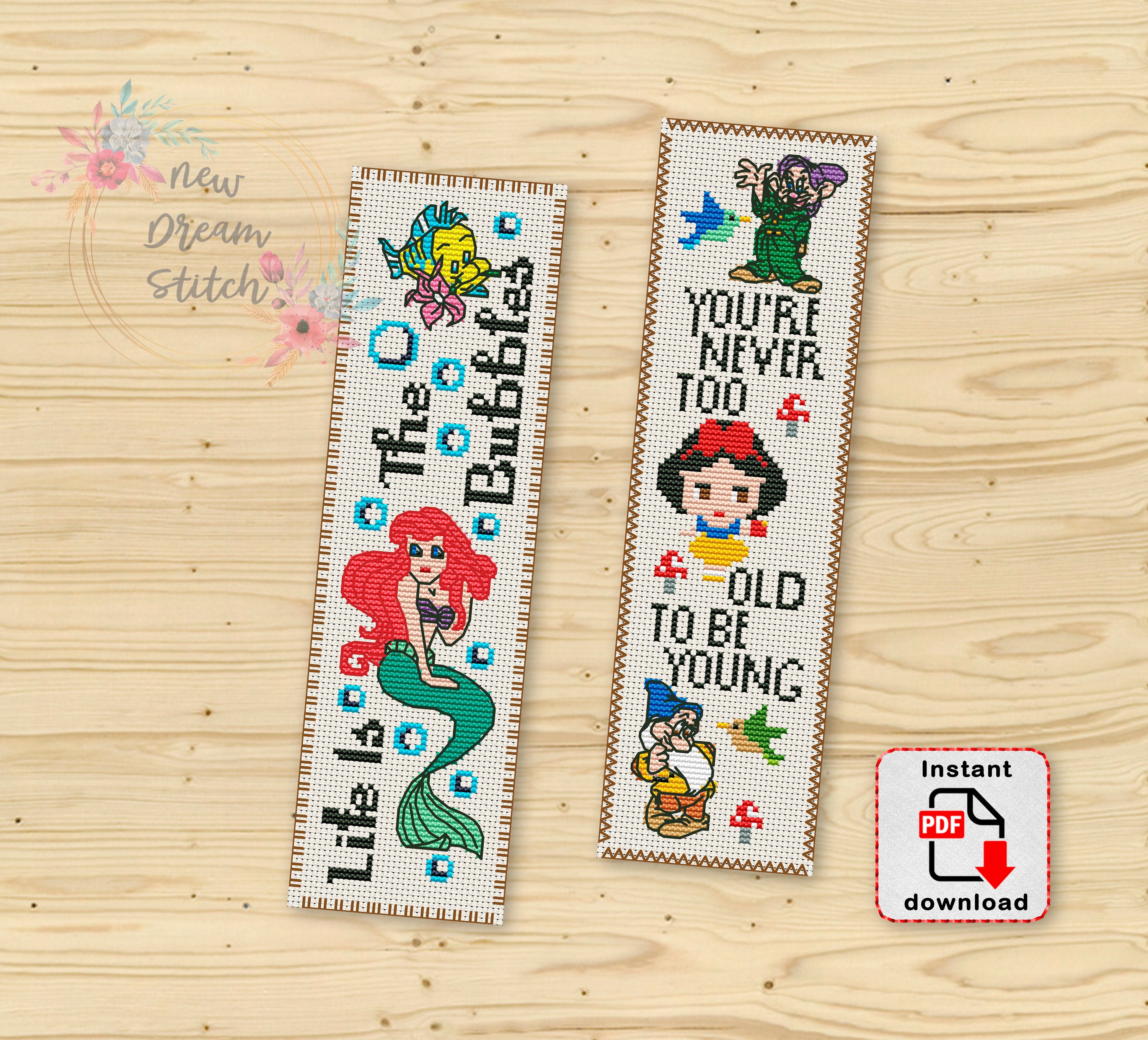 Bookmark Princesses Cross Stitch Pattern Mini Pixel Etsy