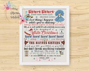 White Christmas best quotes Cross Stitch Pattern, Embroidery pattern Christmas Holiday Classics, Funny Quotes Favorite Christmas Movies #234