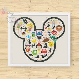 DIY Disney Minnie Mouse Head Kids Beginner Counted Cross Stitch Kit 3  Craft