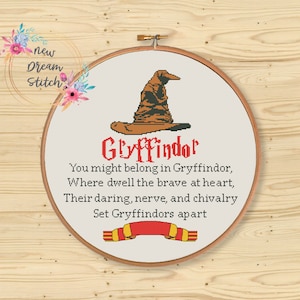 G Sorting Hat Cross Stitch Pattern, Wizard cross stitch pattern, Wizarding world cross stitch pattern, Magic school cross stitch, #020