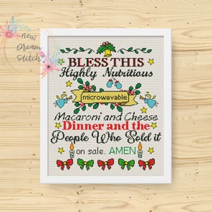 Bless this highly nutritious Cross Stitch Pattern, Home Alone Best Quotes, Holiday Christmas Decor, Merry Christmas, Christmas Quotes, #197