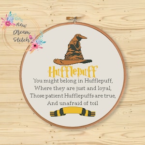 H Hat Cross Stitch Pattern, Wizard cross stitch pattern, Wizarding world cross stitch pattern, Magic school cross stitch, #018