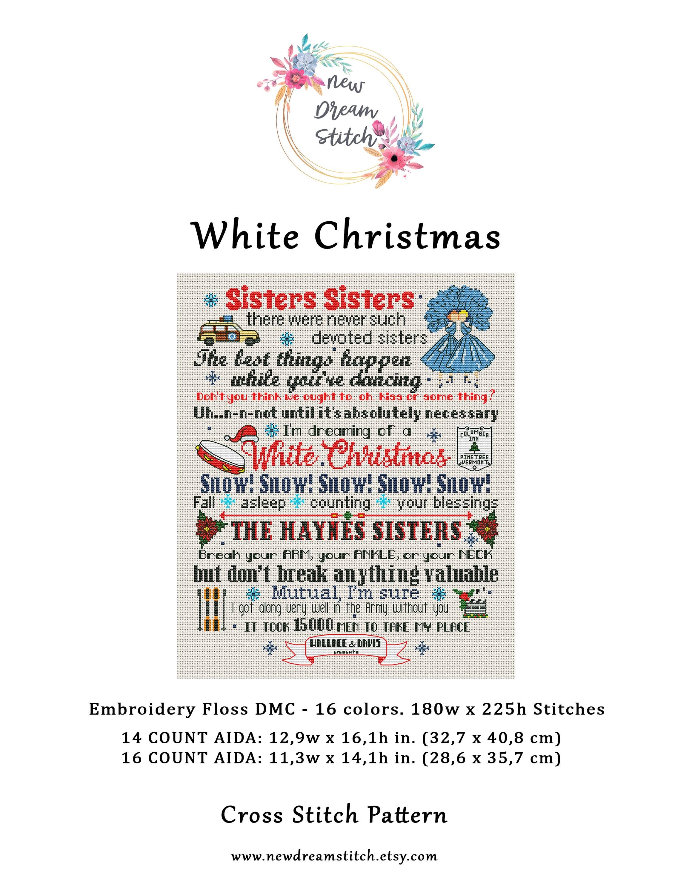 white christmas best quotes cross stitch pattern, embroidery