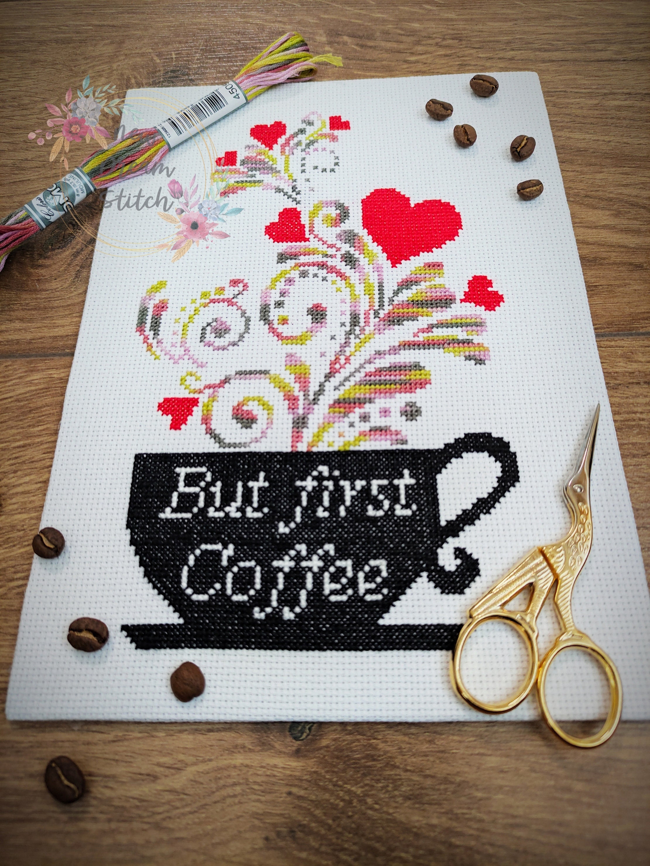 But First Coffee Cross Stitch Pattern Cup of Coffee Decor Etsy