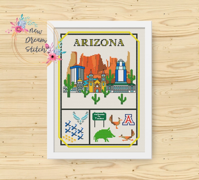 Arizona Cross Stitch Pattern Little City Cross Stitch Etsy