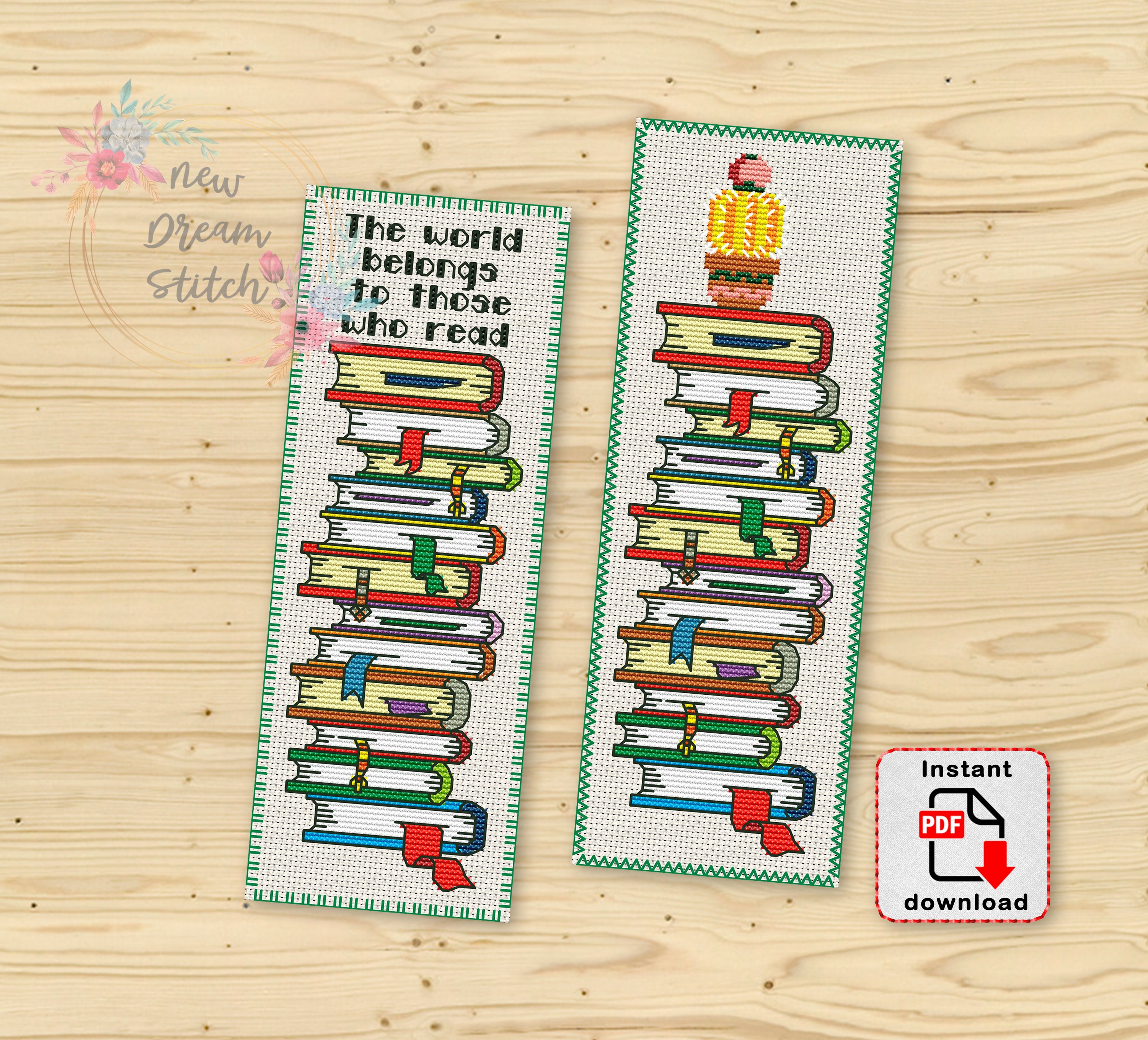 FREEBLOSS Kreuzstich-Lesezeichen-Set – 6-teilig Mit Tiefseetier-Motiven, 20,3 X 6,1 Cm, Inkl. Zubehör