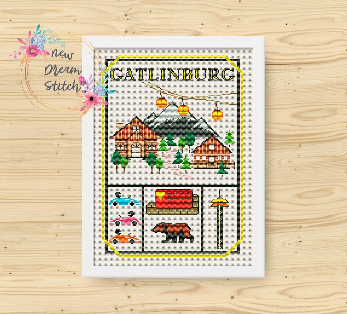 Gatlinburg Cross Stitch Pattern Little City Cross Stitch Etsy