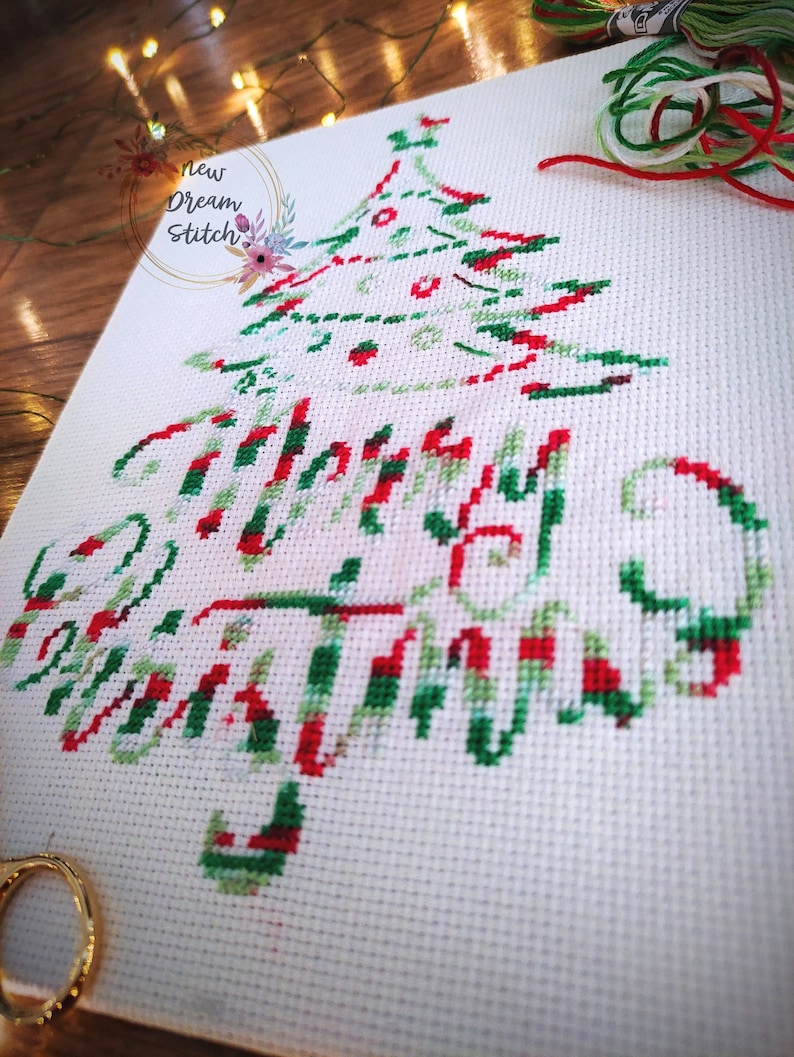 Christmas Tree Cross Stitch Pattern Holiday Christmas Decor Etsy