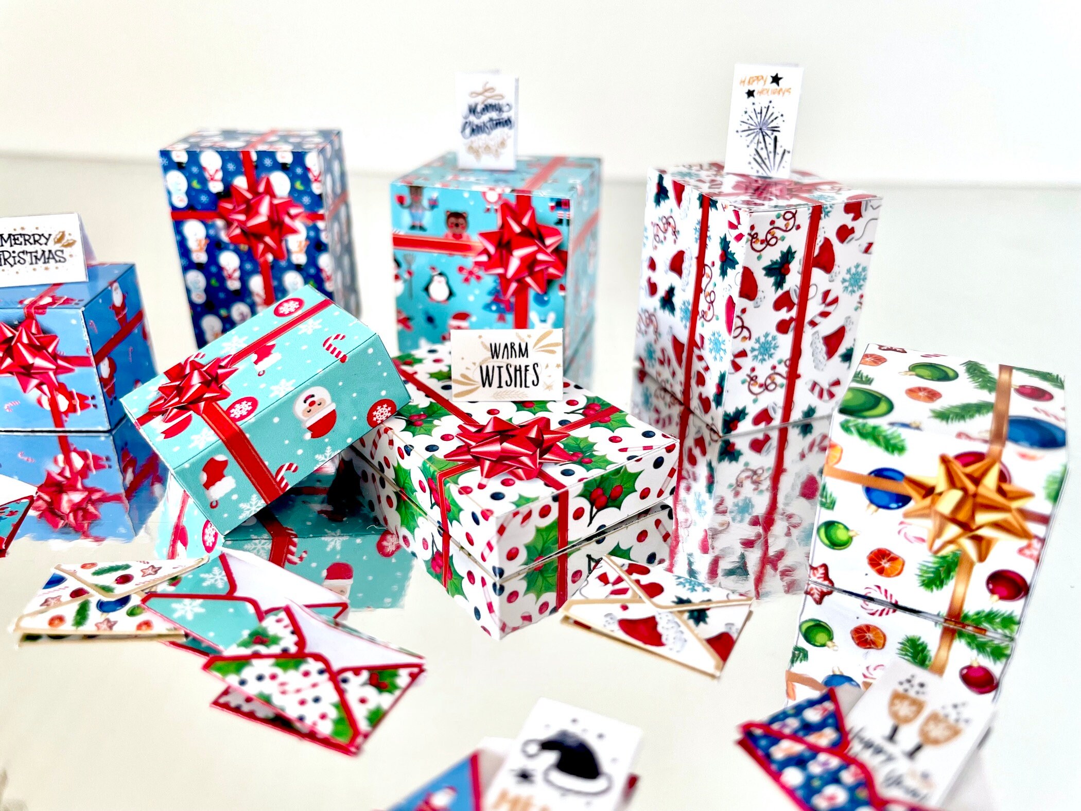 112 Miniature Christmas Gift Boxes Set 1/6 Downloadable Etsy