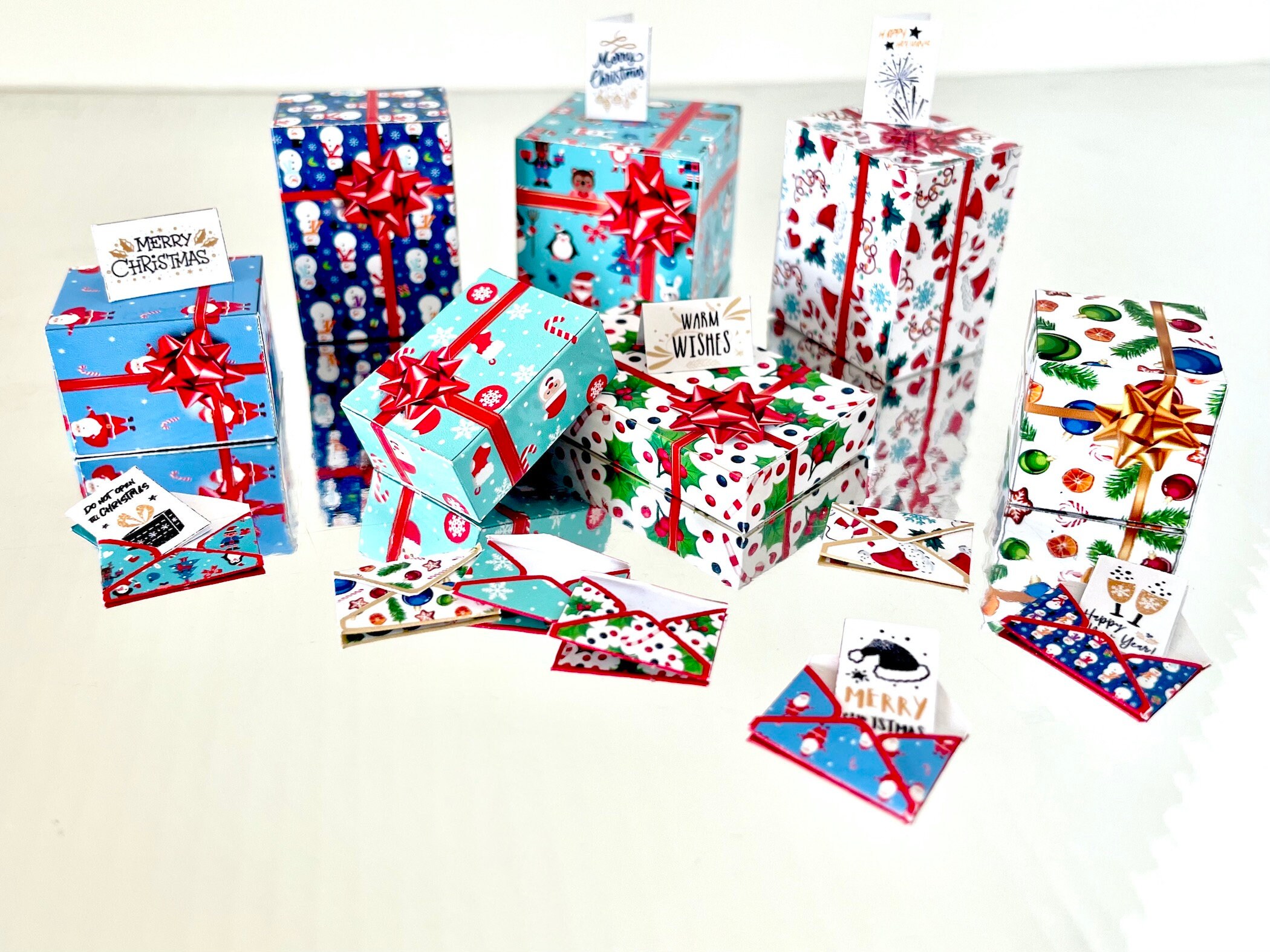 112 Miniature Christmas Gift Boxes Set 1/6 Downloadable Etsy