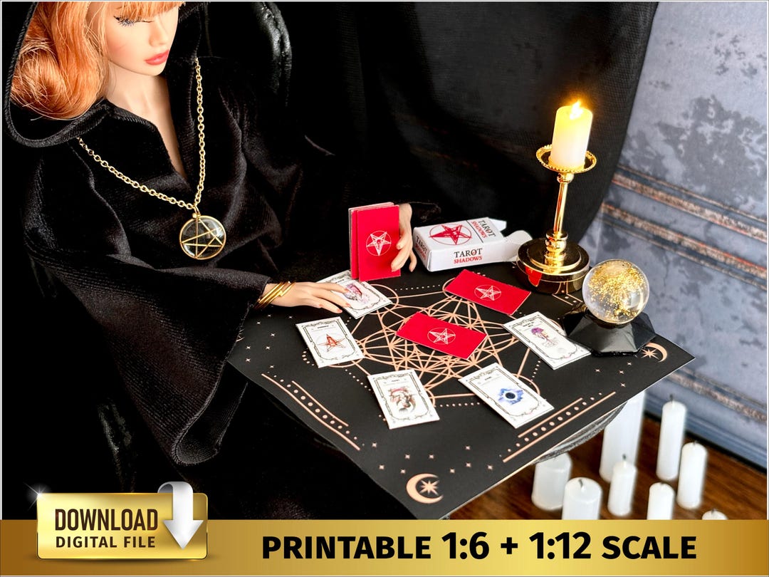 Printable Miniature Tarot Cards Deck Dollhouse Witch House Prophecy ...
