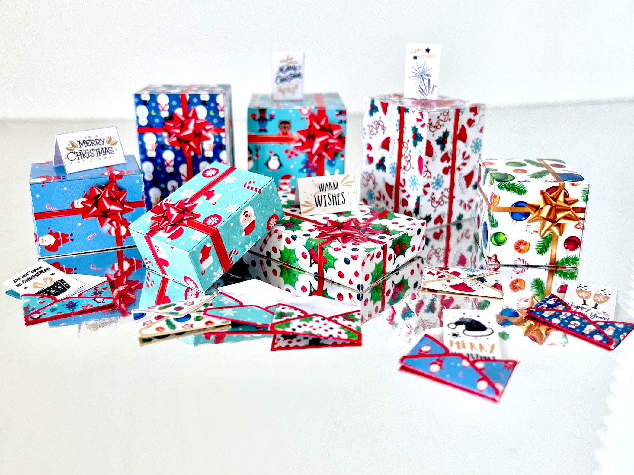 112 Miniature Christmas Gift Boxes Set 1/6 Downloadable Etsy