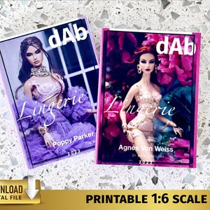 Miniature Lingerie Magazines, 1:6 Scale Dollhouse (Digital Download)