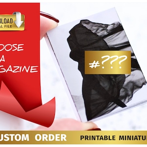 1/6 scale 1:12 scale Miniature magazine dollhouse collector book library BJD 12 inch doll book Fashion doll dolls Printable digital files