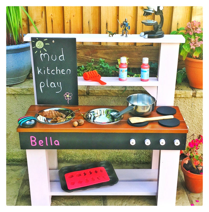 USA Mud Kitchen Play Kitchen Chalkboard Activity Sheet image 9