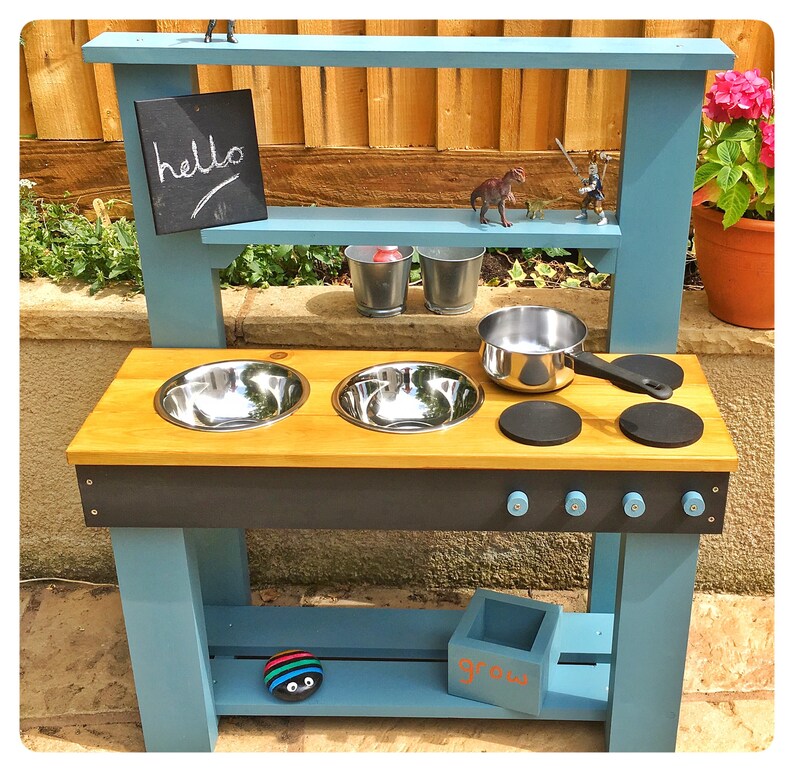 USA Mud Kitchen Play Kitchen Chalkboard Activity Sheet image 2