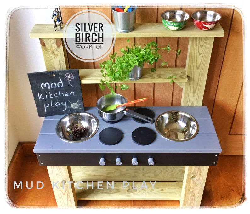 Mud Kitchen Play Kitchen Colour Worktop Options Free image 4
