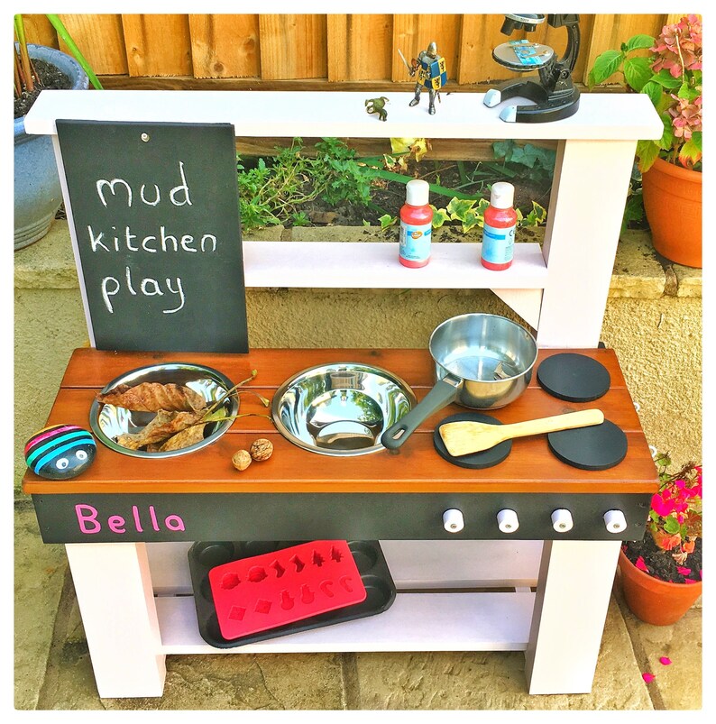 USA Mud Kitchen Play Kitchen Chalkboard Activity Sheet image 1