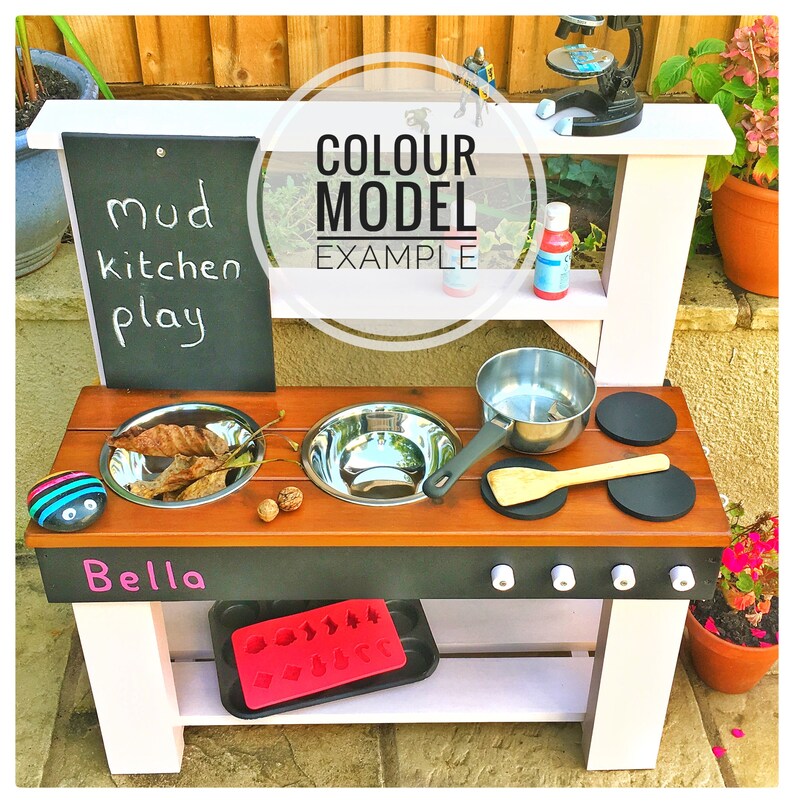 Mud Kitchen with Oven Knobs Free Chalkboard Etsy