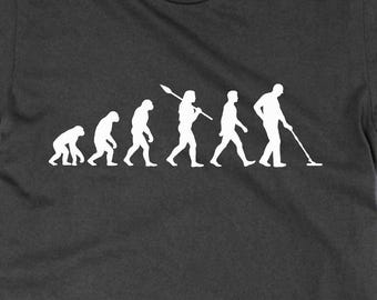 Evolution of a Metal Detector T Shirt, Funny Metal Detecting Gift