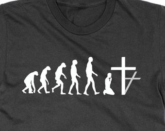 Evolution of a Christian t shirt, religion pray Christianity God Jesus  ,