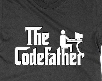 The Codefather t shirt, computer programmer nerd geek film movie buff funny top
