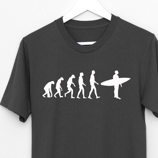 Evolution of a Surfer t shirt, surfing water sports