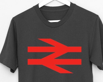 T-shirt logo British Rail, nationalisation rétro des années 80 Grande-Bretagne Royaume-Uni Politique travailliste,