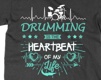 Life Is A Game DRUMMING Is Serious T-SHIRT joke funny drummer drums musician