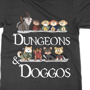 Dungeons & Doggos t shirt, Dungeons and Dragons rpg dm gm dogs cute top