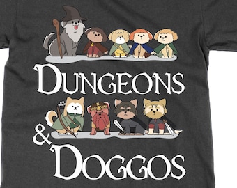 Dungeons and Doggos T-Shirt, RPG Dogs, Cute D&D Top