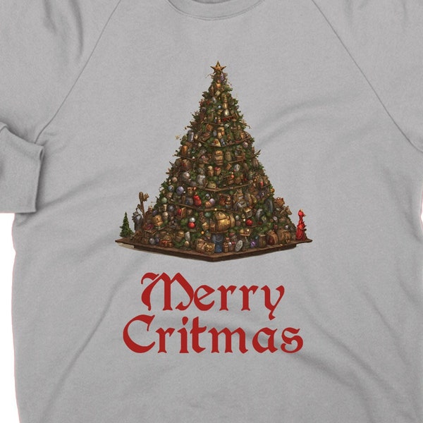 Merry Critmas christmas jumper sweatshirt, dungeons and dragons funny xmas jumper dnd rpg top