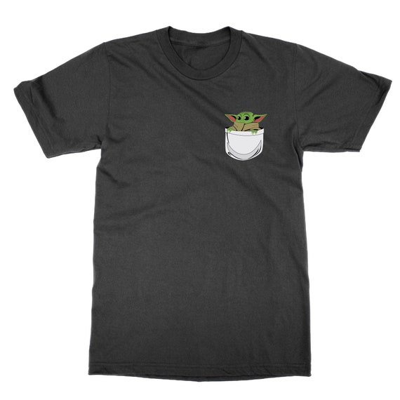 Baby Yoda Pocket T Shirt Cute Sci Fi 