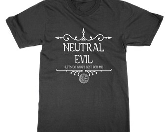 Dungeons and Dragons alignment t shirt Good / Neutral / Evil Lawful - Chaotic