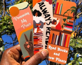 3 Pack Bookmarks |African American Gifts | Plants and Books | Bookish| Black Women Gifts | Well Read Black Girl| Black Owned| Gift for Her