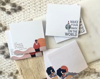 Black Girl Sticky Notes, Note Pads, Post It Notes, Planner Sticky Notes, Pack of 2 Sticky Notes, 3x3 in.