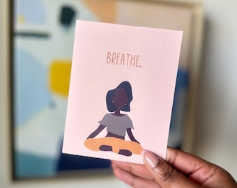 Empowering Black Woman Yoga Greeting Cards – 3 Pack | A2 (4.2x5.5") | Mindful & Motivational | African American Stationery