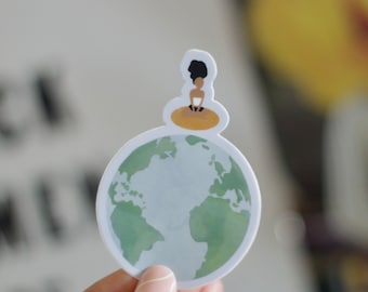 Earth Mama Magic - Empowering Black Women - Matte Vinyl Laptop and Bullet Journal Sticker - Black Owned Etsy Sticker