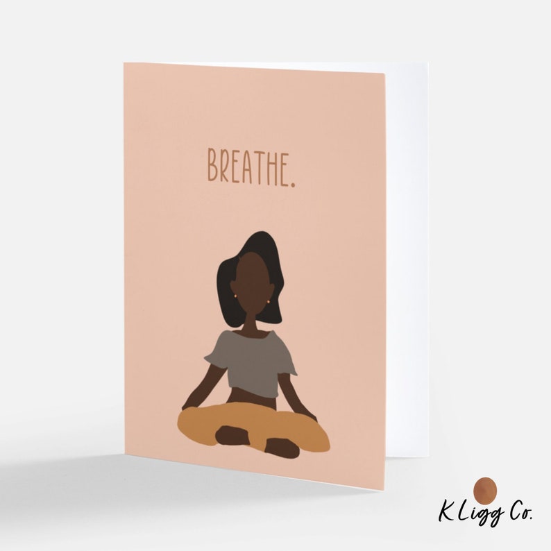 Empowering Black Woman Greeting Cards 3 Pack A2 Size 4.2x5.5 Yoga Theme Black Girl Magic African American Card Namaste image 1