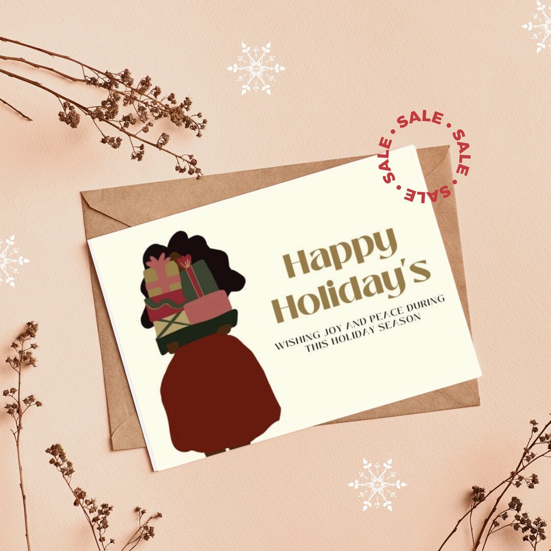 4 Pack Holiday Postcards Black Owned Greeting Card Etsy