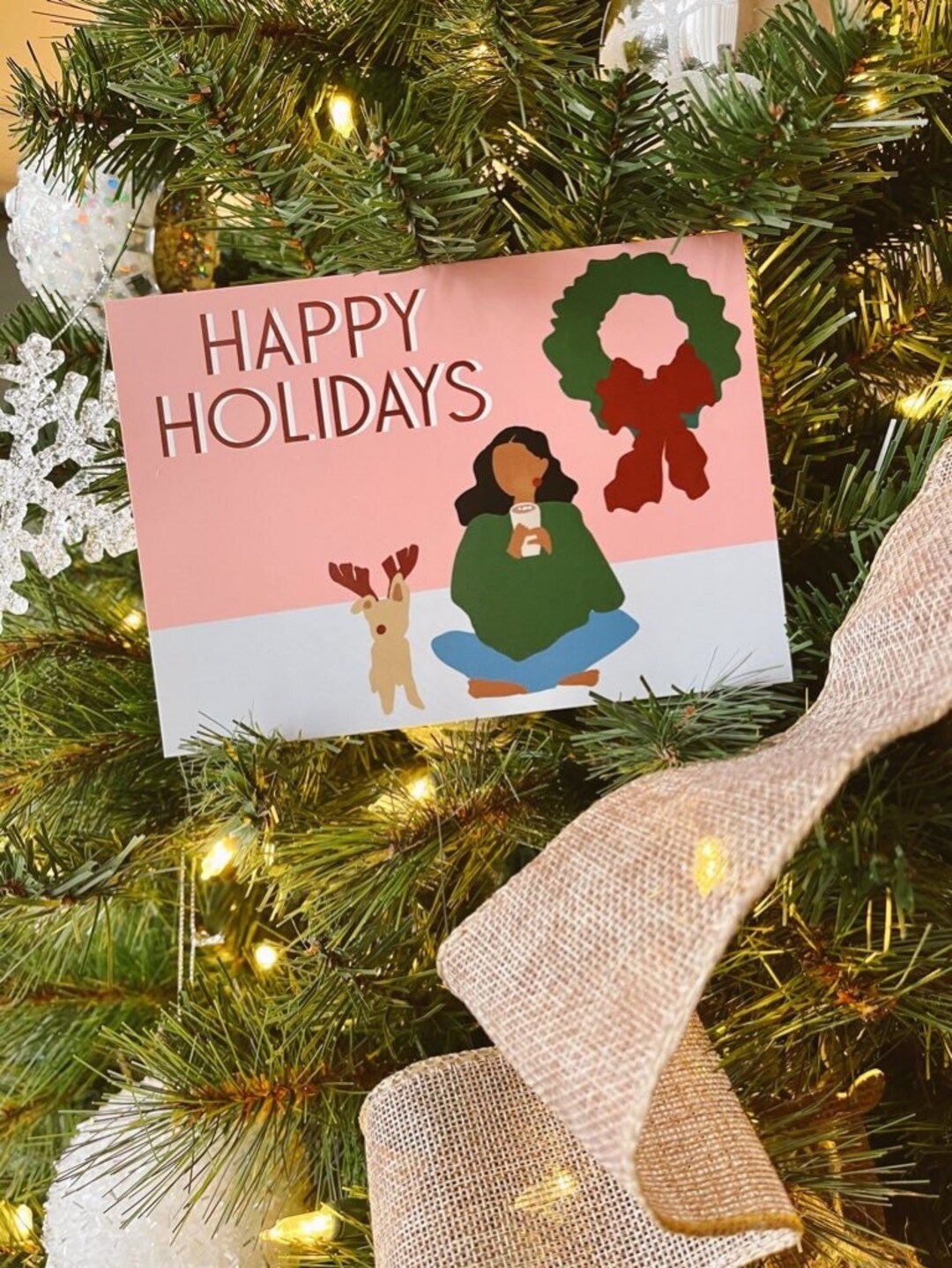 Happy Holidays Card Black Owned Greeting Card Christmas Etsy