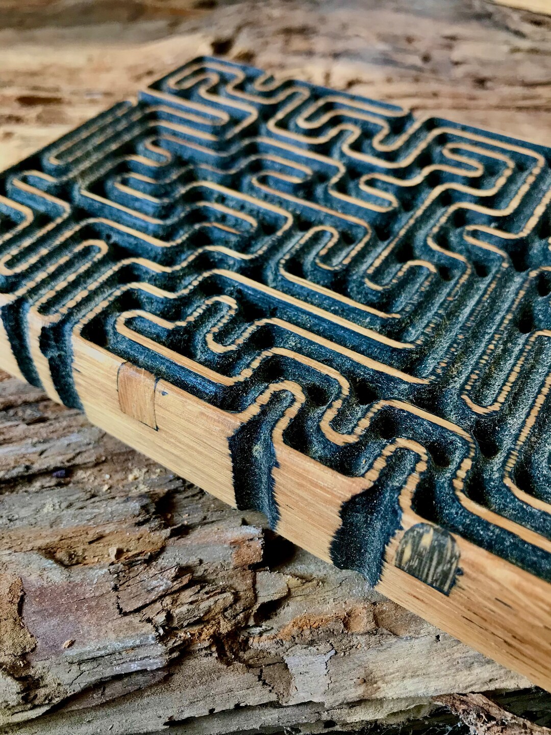 Oak Mindfulness Maze Labyrinth Tableware Serving Tray - Etsy
