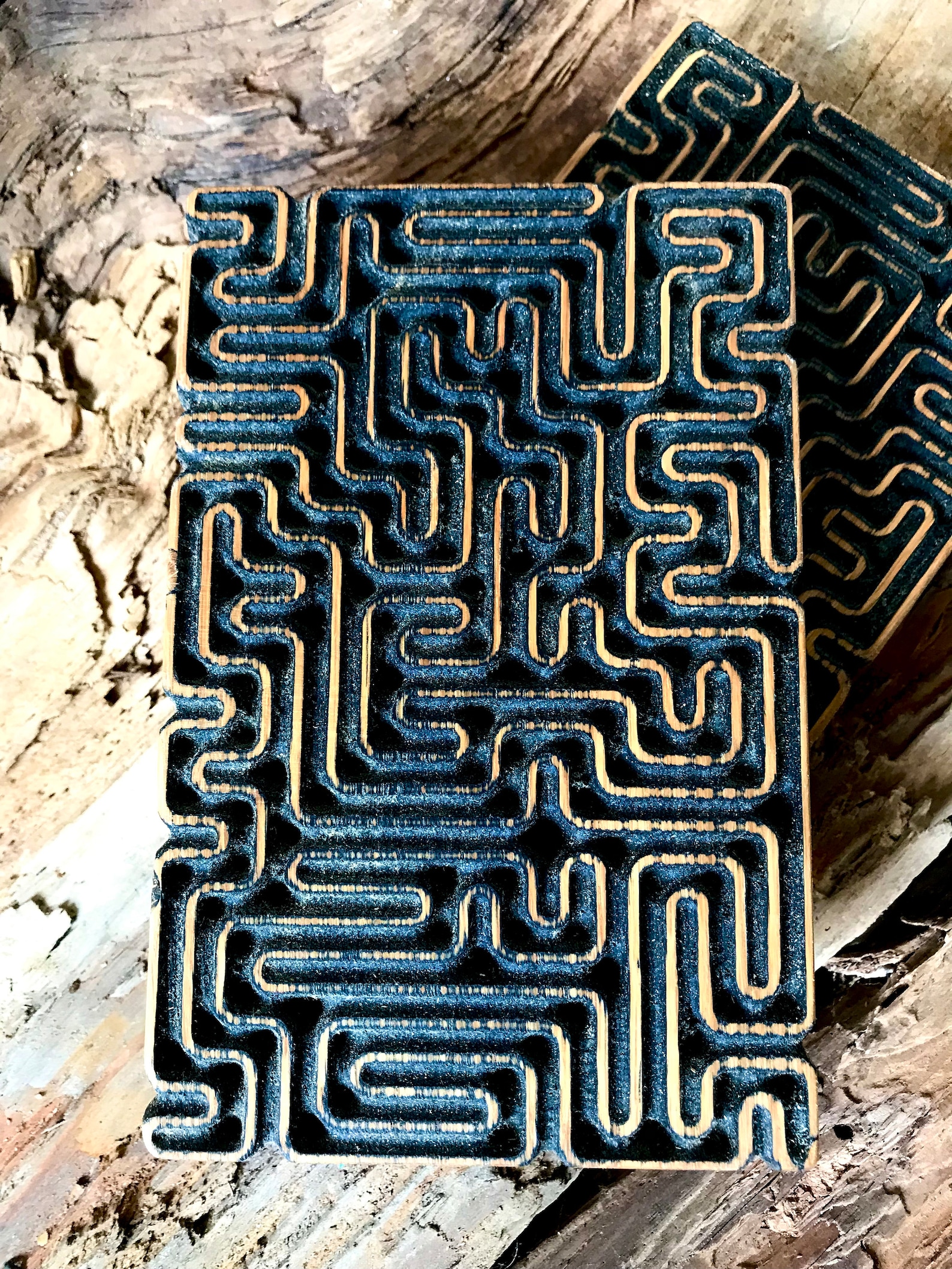 Oak Mindfulness Maze Labyrinth Tableware Serving Tray - Etsy