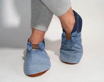 Slippers MOCCA TILDA Denim light blue bicolor