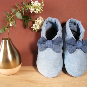 Kids slippers Mocca Tilda light blue with lambskin sole